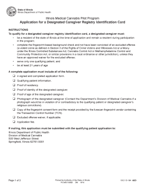 Illinois Medical Cannabis Designated Caregiver Application