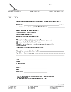 Finland Immigration Information Request Form