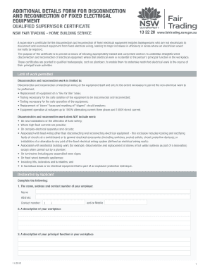 NSW Disconnection and Reconnection Certificate