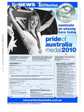 Pride of Australia Medal Nomination Form
