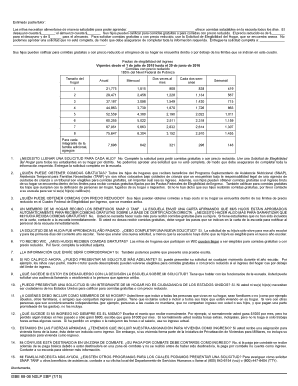 Formulario de solicitud de comidas escolares