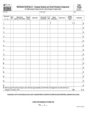 Nebraska Schedule II - Computer Systems and Peripheral Components