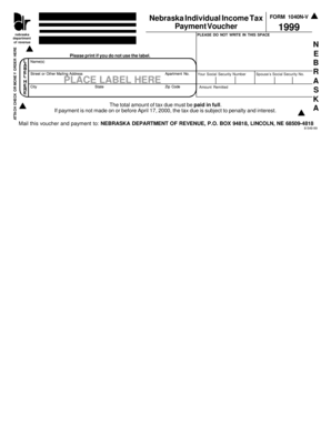Nebraska Individual Income Tax Payment Voucher