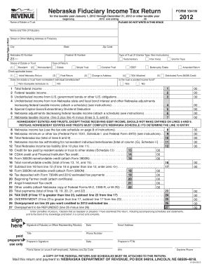 Nebraska Fiduciary Income Tax Return Form 1041N