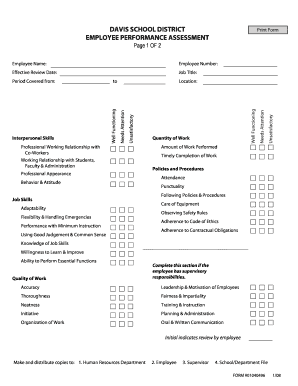 Davis School District Employee Performance Assessment