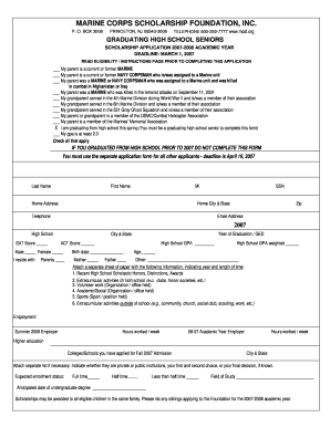 Marine Corps Scholarship Application
