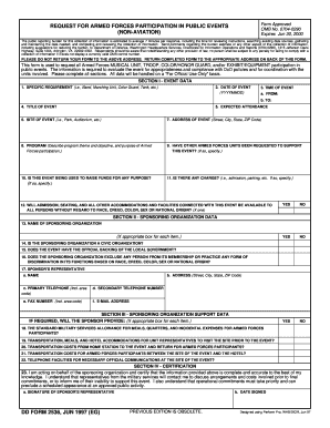 Request for Armed Forces Participation in Public Events