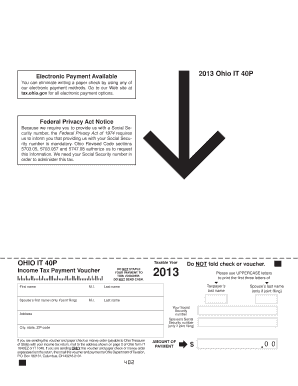 Ohio IT 40P Income Tax Payment Voucher