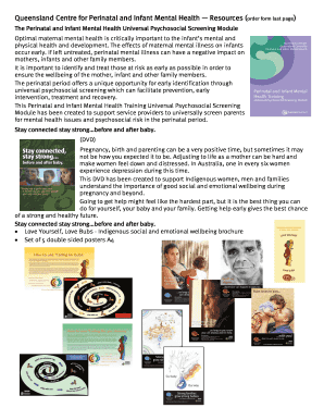 Queensland Perinatal Mental Health Resource Order Form
