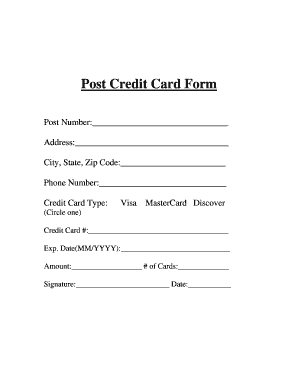Post Credit Card Form