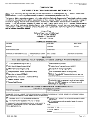 California Request for Access to Personal Information