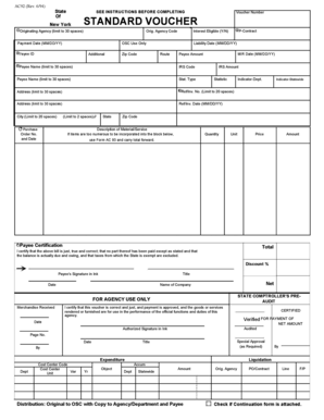New York Standard Voucher
