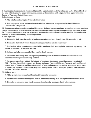 Attendance Register Form