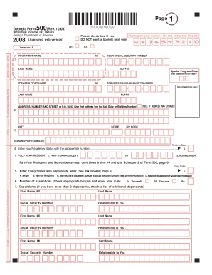Georgia Form 500 Individual Income Tax Return