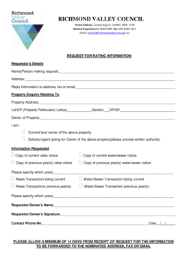 Request for Rating Information