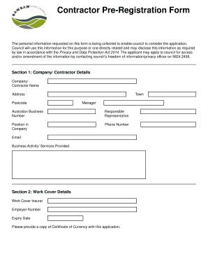 Contractor Pre-Registration Form