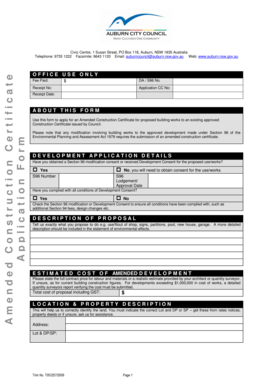 Amended Construction Certificate Application