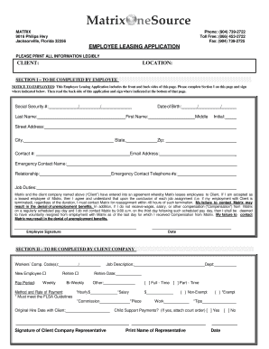 Employee Leasing Application