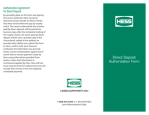 Direct Deposit Authorization Agreement