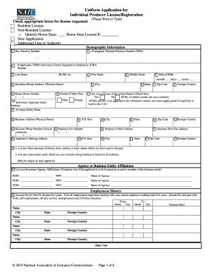 Uniform Application for Individual Producer License