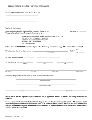 Transcript Request Form