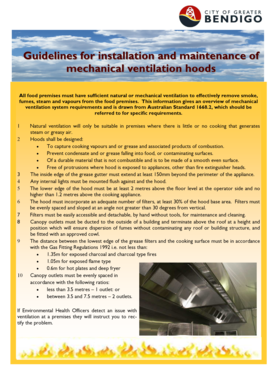 Mechanical Ventilation Hood Installation Guidelines
