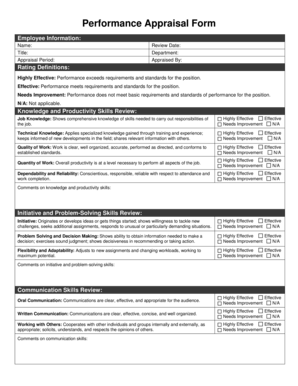 Employee Performance Appraisal Form
