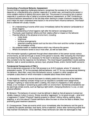 Functional Behavior Assessment Form