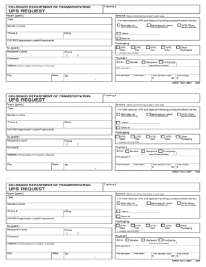 Colorado Department of Transportation UPS Request Form