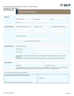 Sortenbestellung