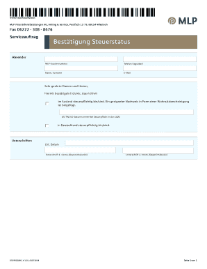 Bestätigung Steuerstatus