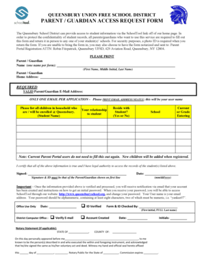 Queensbury School District Parent Access Request Form