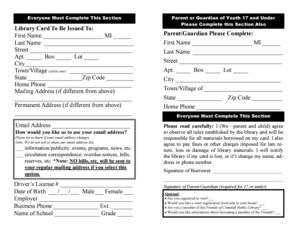 Library Card Application Form