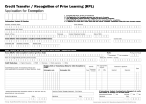 Credit Transfer / Recognition of Prior Learning Application