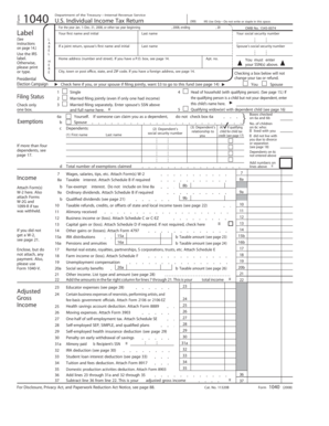 US Individual Income Tax Return Form 1040 (2008)