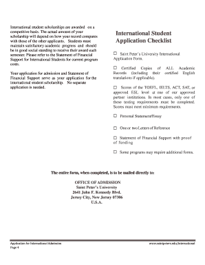 Application for International Admission