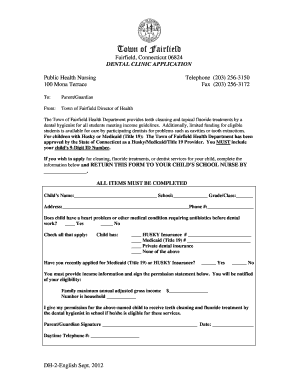 Dental Clinic Application Form