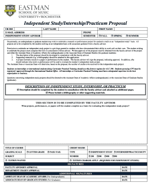 Independent Study/Internship/Practicum Proposal