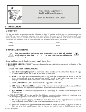 West Virginia Child Care Assistance Status Check