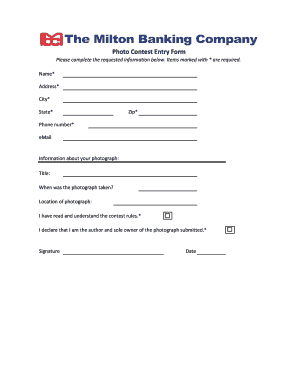 Photo Contest Entry Form