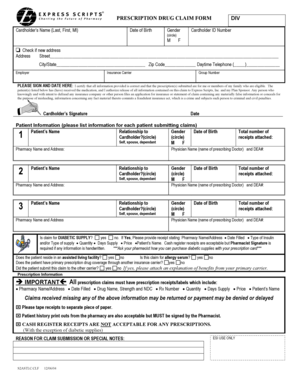 Prescription Drug Claim Form