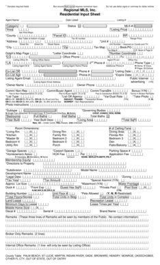 Residential Input Sheet