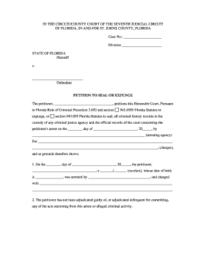 Florida Petition to Seal or Expunge