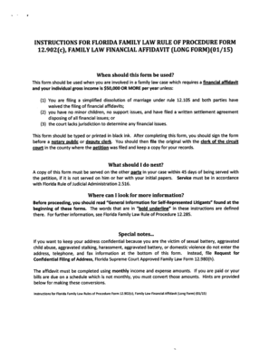 Florida divorce financial affidavit - 12902c FAMILY LAW FINANCIAL AFFIDAVIT LONG FORM0115