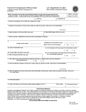 Payment of Compensation Without Award Form