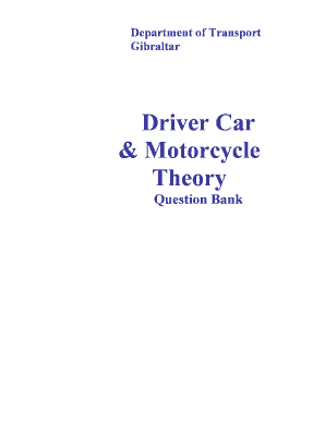 Gibraltar Driver Car & Motorcycle Theory Question Bank