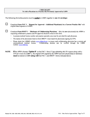 Louisiana APRN Prescriptive Authority Request