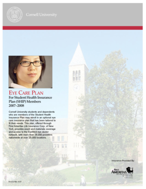 Cornell University Eye Care Plan Application
