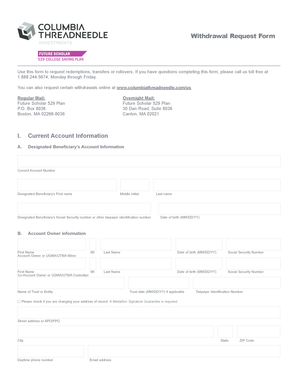 Future Scholar 529 Plan Withdrawal Request Form