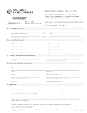 Broker/Dealer Change Request Form